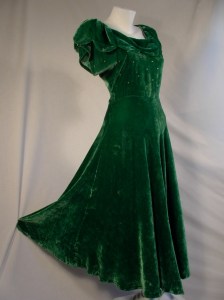 1930's/40's Green Velvet Party Dress  Lindy Shopper