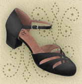 D'Orsay Sandal - available in black satin, tan satin, and silver sparkle