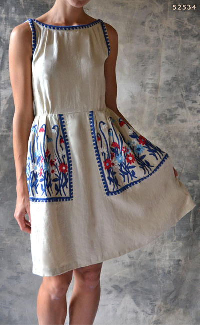 Embroidered Linen Dress