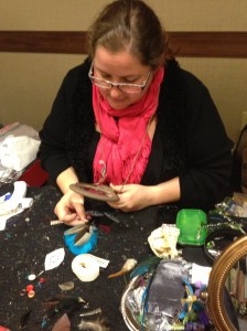 Miss Sharon Crawford, busy with a custom piece.