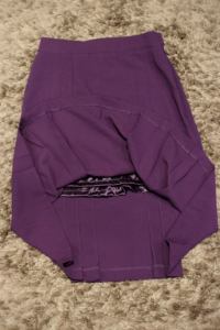 Like the trumpet skirt, the pleated skirt also features a built-in slip that comes to just below your bum.