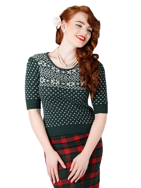 My mostest favorite!  This wonderful green Fair Isle sweater. :)