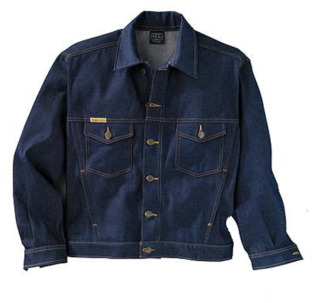 Classic denim jacket, meant to be worn with a high rise pant.