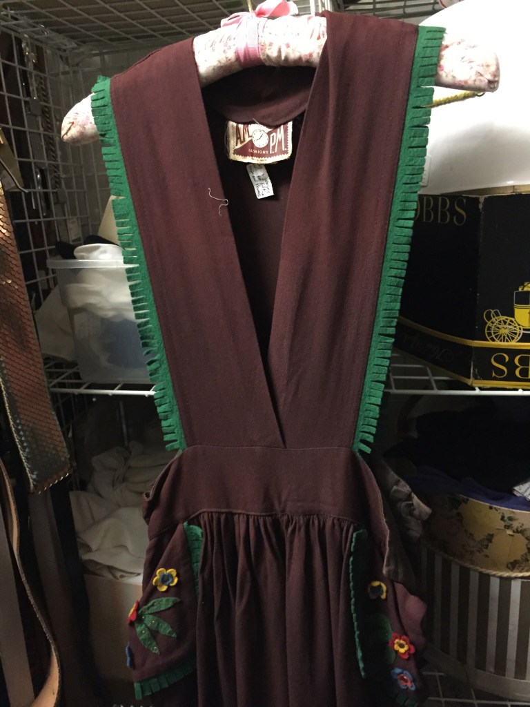 1940's jumper with fringe and embroidered pockets at Sweet Lorain.