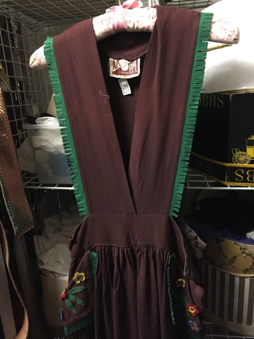 1940's jumper with fringe and embroidered pockets at Sweet Lorain.