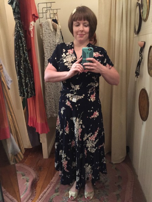 1940's rayon dress at Sweet Lorain.