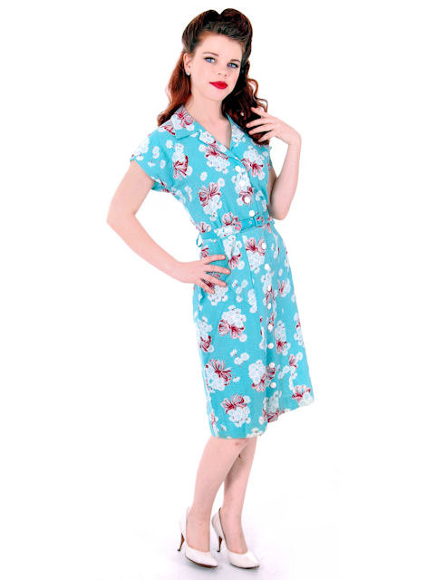 Seersucker 1940's day dress