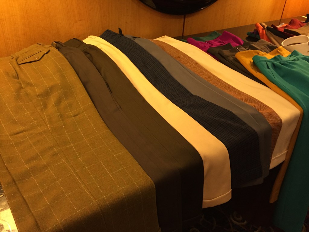 Lovely row of trousers from Chloe Hong.